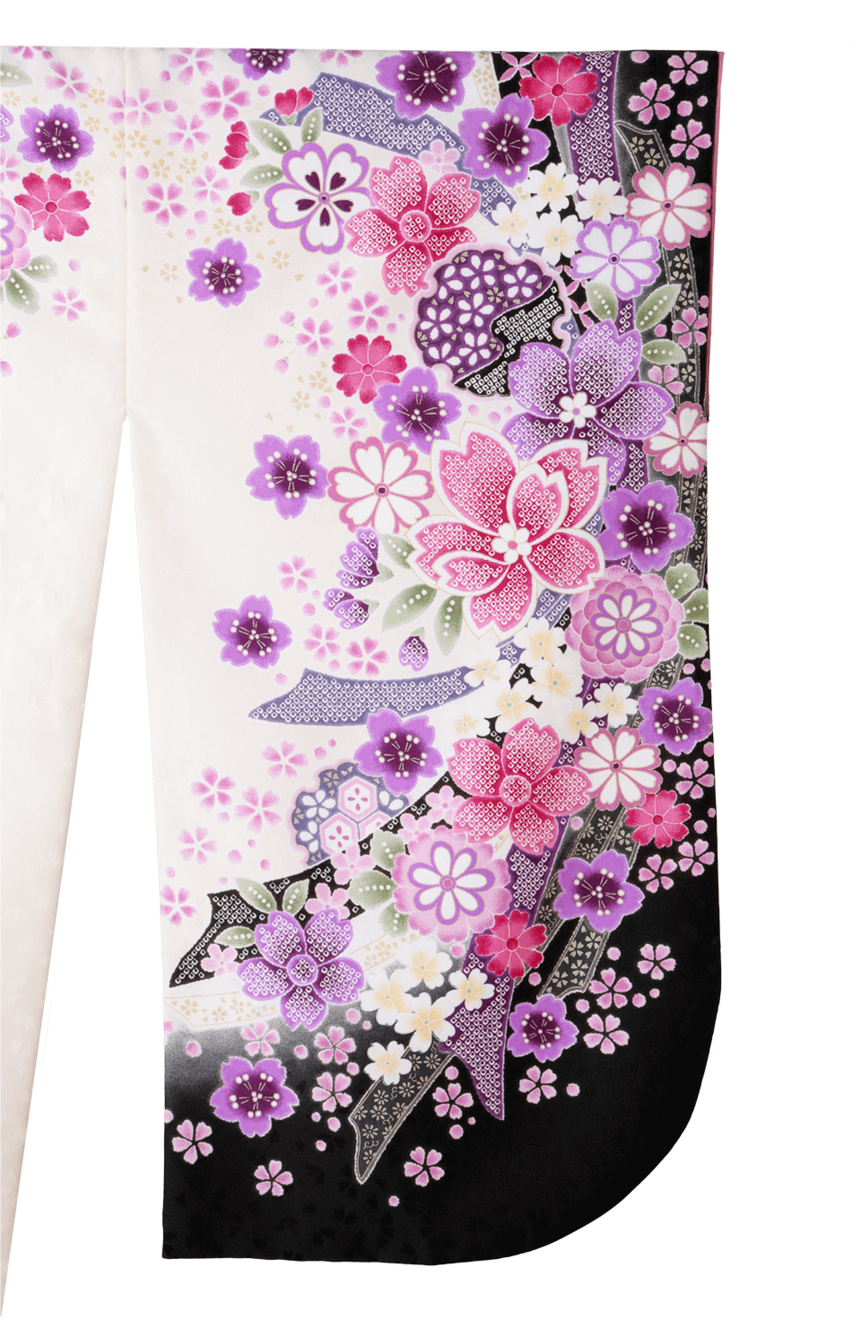 未着用 桜 楓 ドット 色紙重ね 付け下げ 着物 124a d