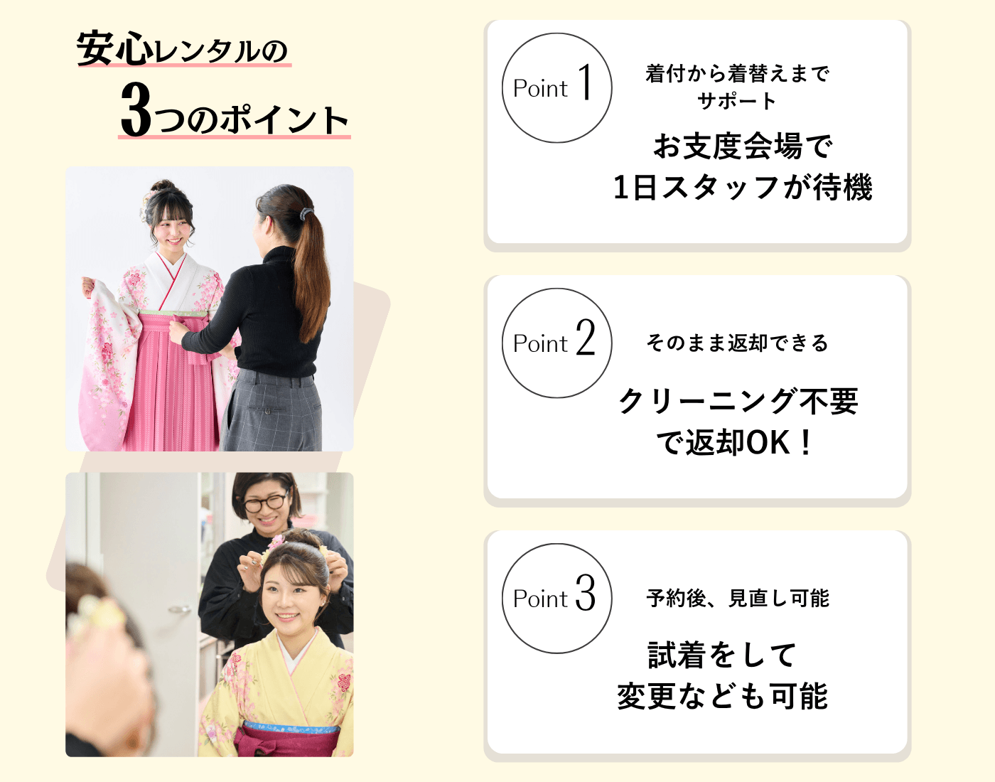 安心レンタル３つのポイント（PC