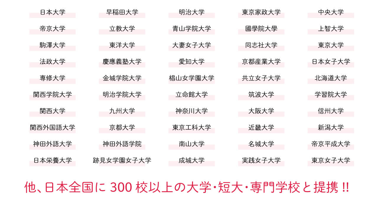 学内予約会を行っている学校