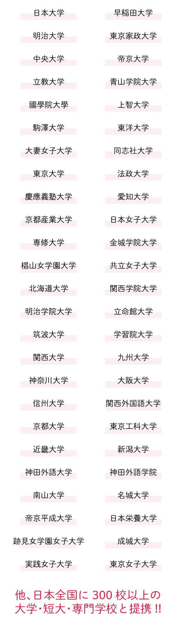 学内予約会を行っている学校