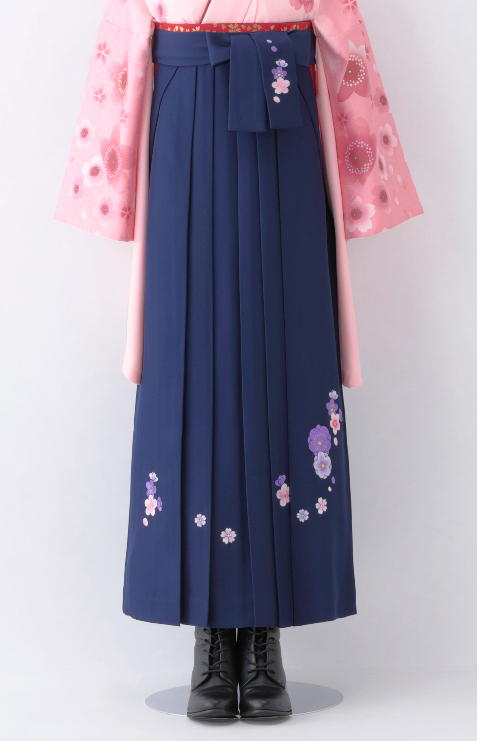 〈袴〉紺色 梅刺繡袴 【U063】
